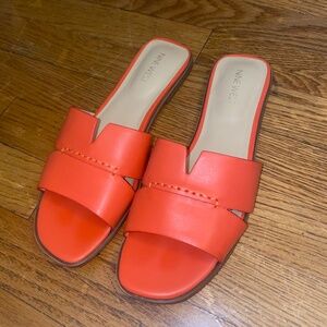 Women’s Nine West Granda3, Orange LL Slide Sandals, US 8.5M